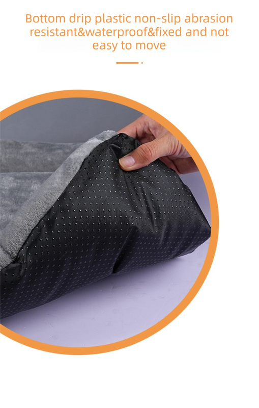 Grey S size Plush Flannel Pet Bed with Removable Sponge - Waterproof, Extra Wide & Thickened, Soft Four Seasons Pet Sleeping Mat for Dogs and Cats