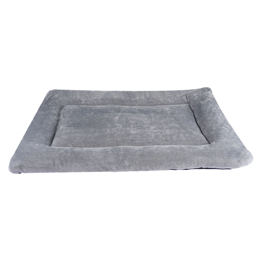 Grey M size Plush Flannel Pet Bed with Removable Sponge - Waterproof, Extra Wide & Thickened, Soft Four Seasons Pet Sleeping Mat for Dogs and Cats