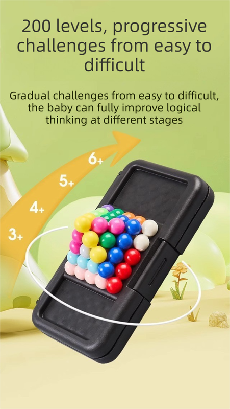 White Hexagonal Pocket Rainbow Bead Puzzle — A Mini Logic Game with Original Levels, an Interactive Educational Toy for Parents and Children Aged 6+