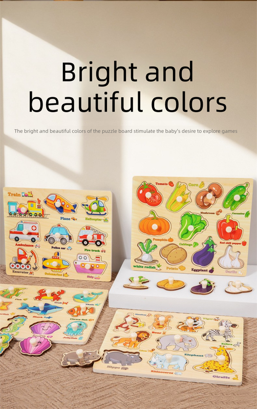 Puzzle Board for Toddlers - Early Learning Shape Sorter & Hand-Eye Coordination Toy for Kids 3+, Educational & Durable【Farmhouse Style】