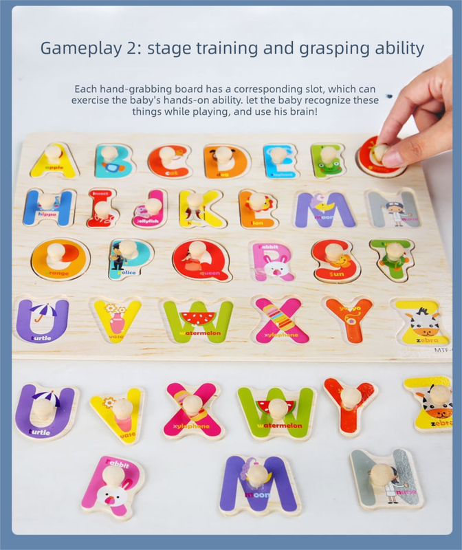 Toddler Peg Puzzle — An educational and entertaining matching toy featuring letters, numbers, shapes, and everyday objects; an early learning and developmental toy suitable for children aged 3 and up【Girl Dress-Up Style】