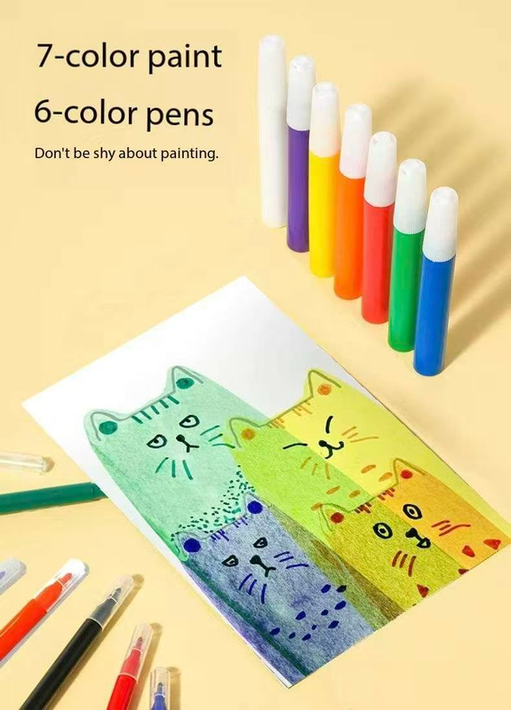 35-Piece Kids Rainbow Scratch Paper Kit - 20PCS Magic Scratch Art Cards with Postcard Back,  - Pointillism Art Craft for Children 6 Years and Up