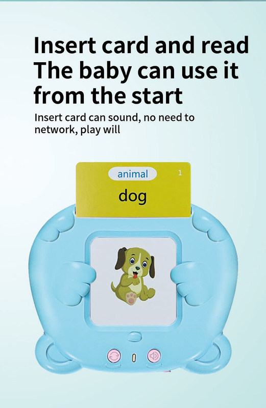 Pink Cat Talking  Cards Educational Toy for Toddlers 112 Cards Audible Preschool Learning Machine Early Childhood Development Interactive Reading Cards with Rechargeable Battery ABS Material