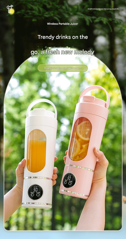 Pink 3.7V Portable Blender 700ml Wireless Juicer Cup - 12 Blade USB Rechargeable Smoothie Maker with LED Display - Personal Fruit Mixer with Safety Lock - BPA Free Travel Blender for Home Office Outdoor