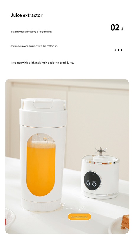 Blue 3.7V Portable Blender 700ml Wireless Juicer Cup - 12 Blade USB Rechargeable Smoothie Maker with LED Display - Personal Fruit Mixer with Safety Lock - BPA Free Travel Blender for Home Office Outdoor