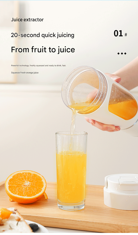 White 7.4V Portable Blender 700ml Wireless Juicer Cup - 12 Blade USB Rechargeable Smoothie Maker with LED Display - Personal Fruit Mixer with Safety Lock - BPA Free Travel Blender for Home Office Outdoor