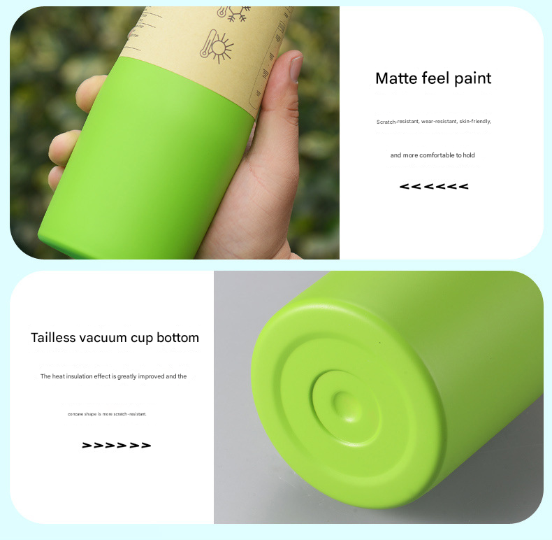 Yellow Premium 304 Stainless Steel Vacuum Insulated Water Bottle - 532ml Large Capacity Sports Flask with 12-24 Hour Thermal Retention, Leak-Proof Portable Travel Mug for Gym, Office, Car and Outdoor Activities
