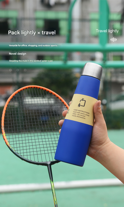 Blue Premium 304 Stainless Steel Vacuum Insulated Water Bottle - 532ml Large Capacity Sports Flask with 12-24 Hour Thermal Retention, Leak-Proof Portable Travel Mug for Gym, Office, Car and Outdoor Activities