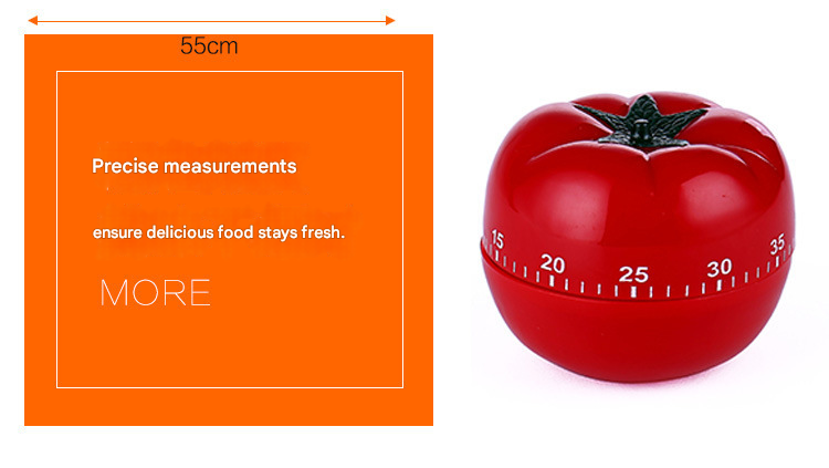 Small Size Tomato-shaped alarm Kitchen Timer - 60 Minute Mechanical Countdown Timer with Loud Alarm, Cute Vegetable Design, No Battery Required - Perfect for Cooking, Baking & Time Management