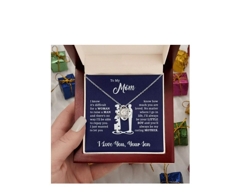 silvery white Necklace Gift Box Set Eternal Star Three-Leaf Clover Necklace - Mother's Day Gift, Comes with Free Gift Box - Mother's Day Jewelry Gift
