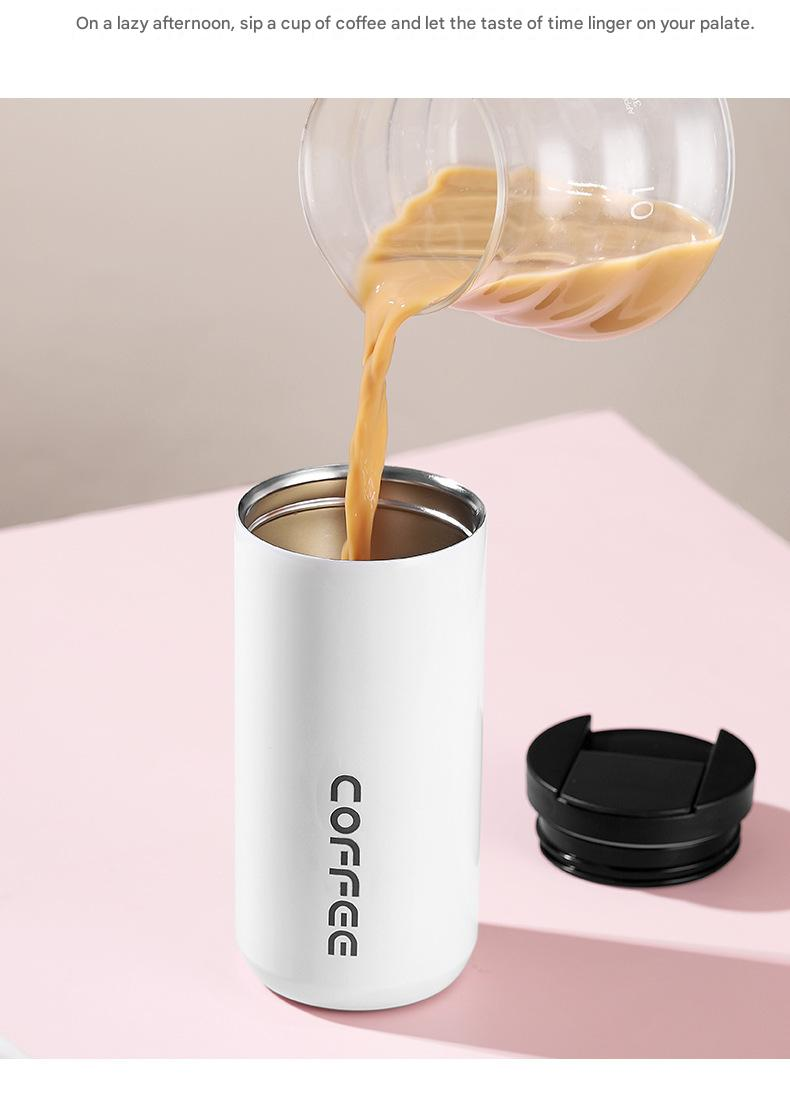 Gradient Red Stainless Steel Coffee Mug 500ml Vacuum Insulated Travel Cup 8 Hours Heat Retention Leak-Proof Lid 304 Food-Grade Steel Portable Office Car Tumbler Reusable Gift Cup