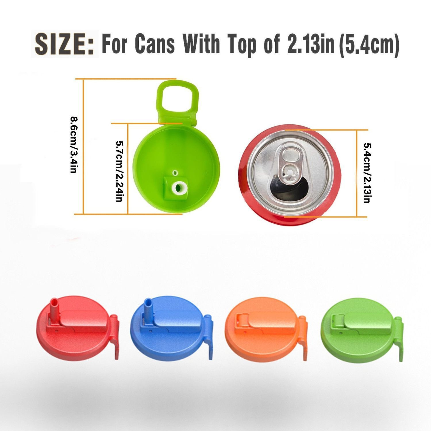 Grey Reusable Soda Can Lid with Straw and Carrying Handle - Spill-Proof Plastic Can Cover for Standard 2.13 Inch Cans, Portable Beverage Protector with Flip-Top Design, BPA-Free Drink Can Converter for Outdoor Parties BBQs Camping