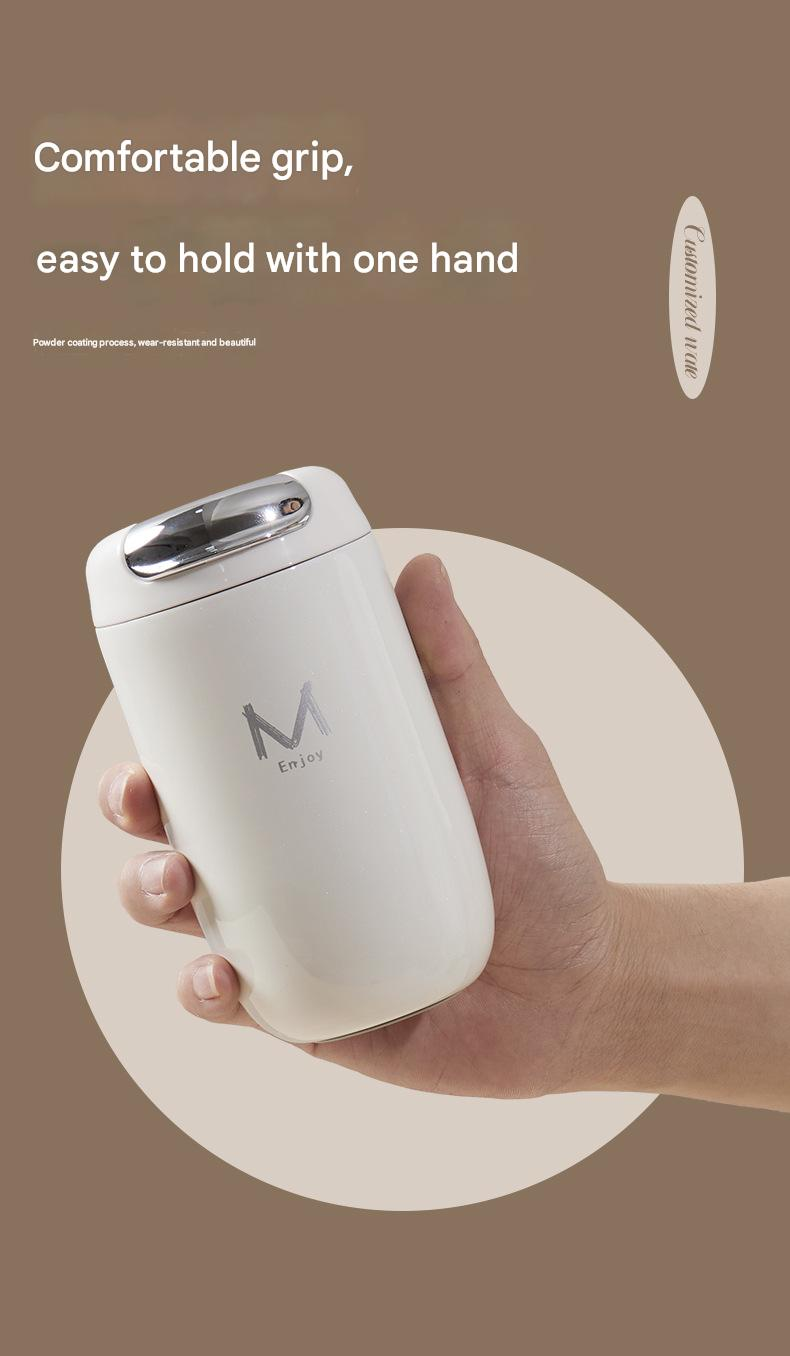 White Premium 316 Stainless Steel Coffee Tumbler - 350ml Vacuum Insulated Travel Mug with Sip Lid, Leak-Proof Egg Shape Design, Hot & Cold Beverage Cup for Office Commute Outdoor Gift