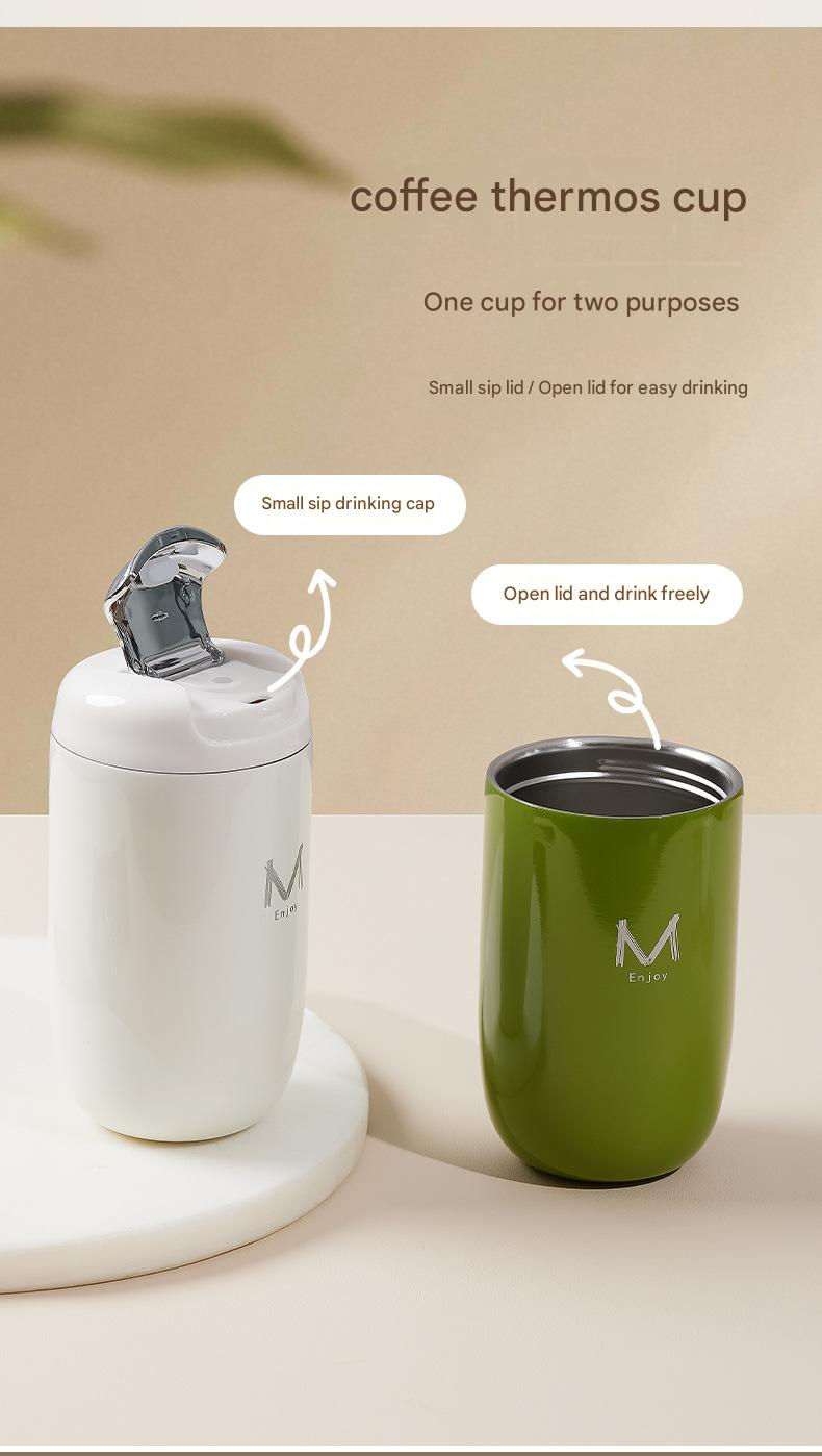 Pink Gift Box Set Premium 316 Stainless Steel Coffee Tumbler - 350ml Vacuum Insulated Travel Mug with Sip Lid, Leak-Proof Egg Shape Design, Hot & Cold Beverage Cup for Office Commute Outdoor Gift