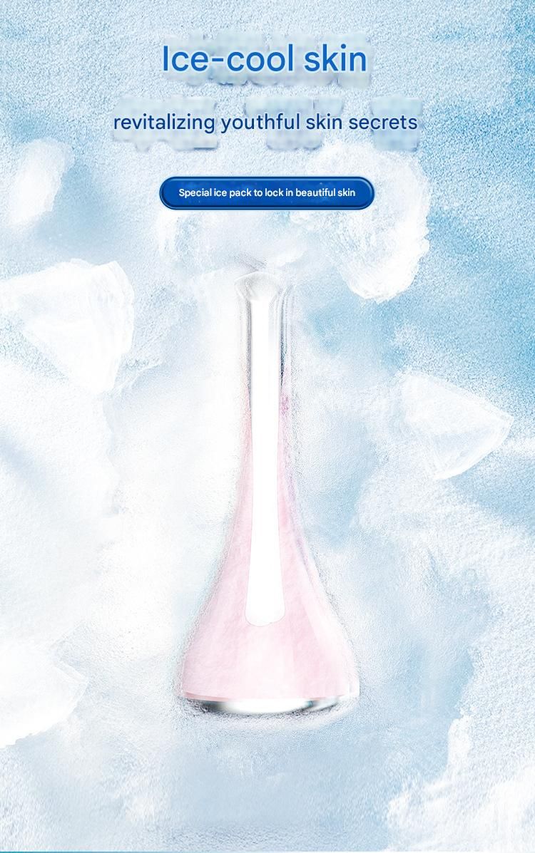 Pink Flat-Surface Ice  Cold Therapy Facial Tool - Mini Ice Hammer Cryo Stick for Pore Shrinking Skin Soothing Sunburn Relief - Reusable ABS+PC Cooling Massager
