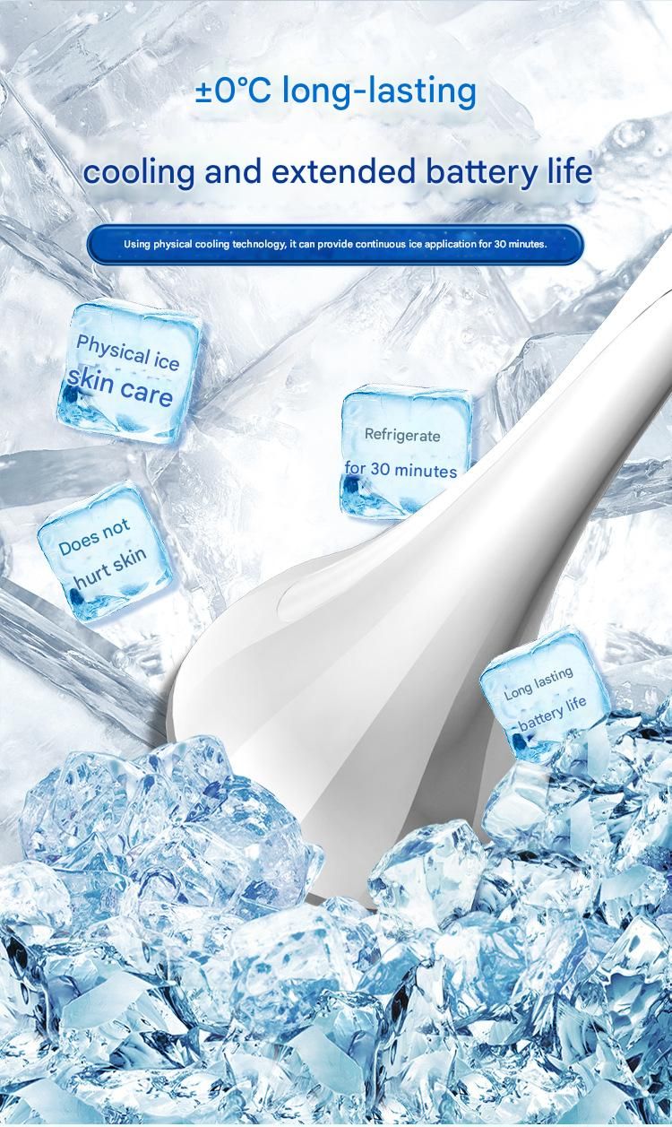 2-piece White and Pink Flat-Surface Ice  Cold Therapy Facial Tool - Mini Ice Hammer Cryo Stick for Pore Shrinking Skin Soothing Sunburn Relief - Reusable ABS+PC Cooling Massager