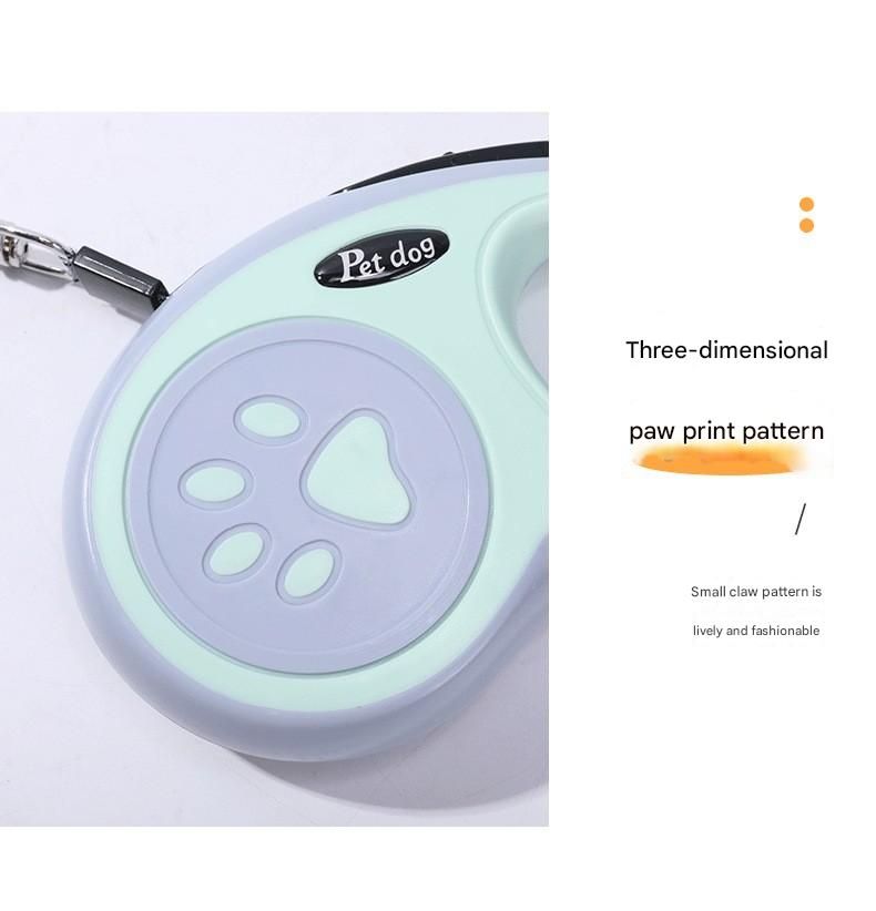 Green Automatic Retractable Dog Leash - 3M Extendable Lead with One-Handed Brake Lock - ABS Casing, Ergonomic Grip, Tangle-Free Nylon Tape, Outdoor Walking Essential