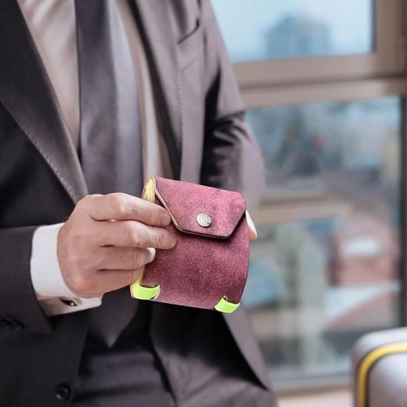 Red Cash Wrap Wallet - Compact Snap Closure Card and Bill Holder, Slim Design for Quick Access, Lightweight Everyday Carry, Unisex Travel Friendly Accessory