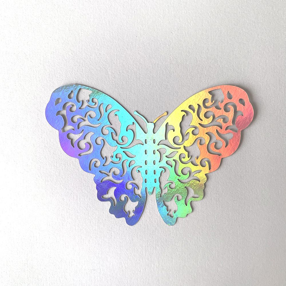 3D Butterfly Wall Stickers - Iridescent Silver Paper - 72pcs Set, Hollow Cut Design, Removable Decor for Home, Party, Wedding, Kids Room, Easy Peel and Stick-Style B
