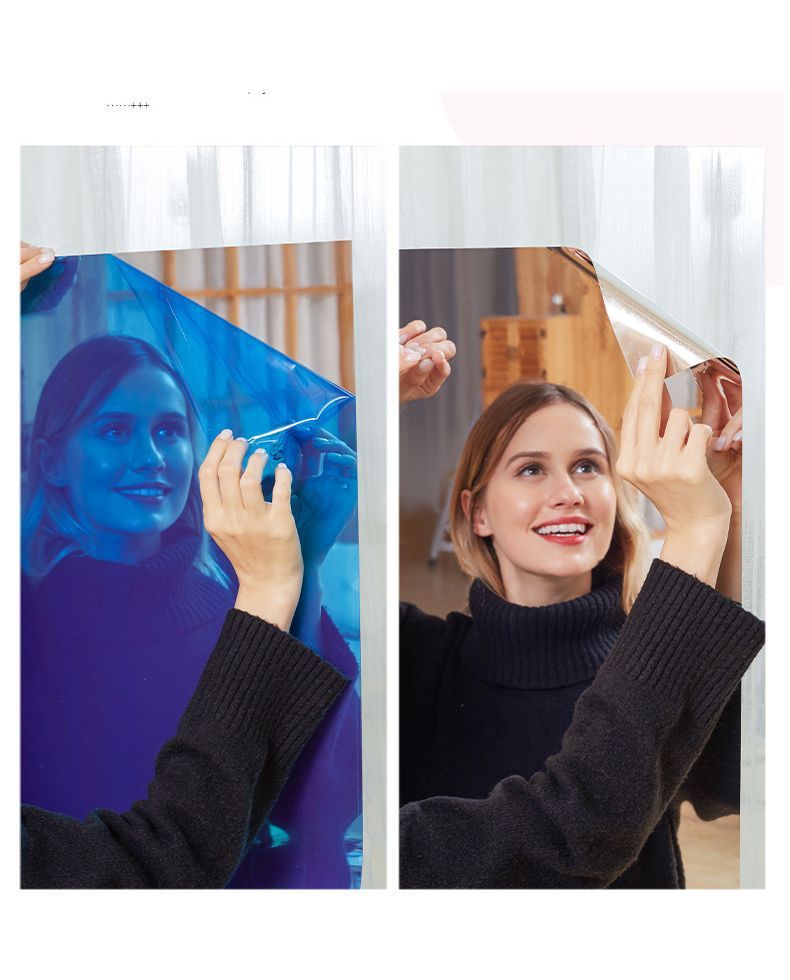 30*100cm Self-Adhesive PET Mirror Sticker - Unbreakable Soft Glass Mirror Film，Safety Soft Mirror - Cut-to-Size, High-Reflective Wall Decal for Bedroom, Wardrobe, Bathroom - Easy Peel-and-Stick Installation, No Drill Damage Space-Saving Design