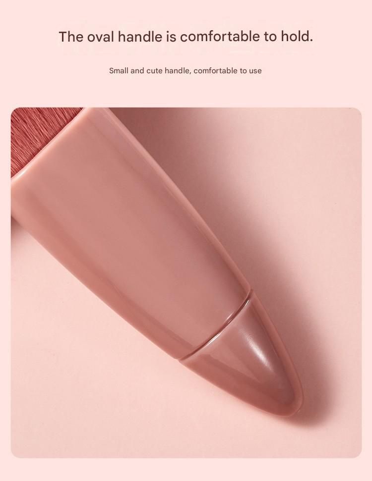 Red 5-Piece Compact Makeup Brush Set with Mirror - Synthetic Fibre Travel Case with Foundation, Powder & Blush Brushes - Portable Beauty Tool Kit for On-the-Go Touch-Ups