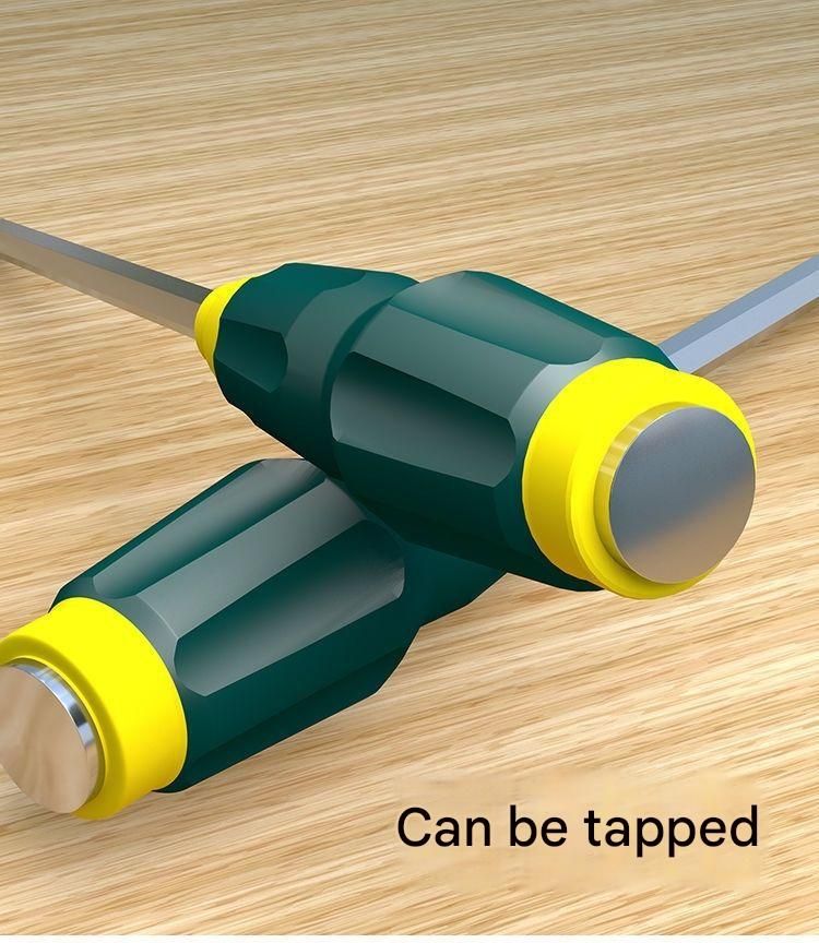 2-piece Green One 10-inch Phillips screwdriver and one 10-inch flathead screwdriver  Impact-Resistant Magnetic Screwdriver with Through-Tang Shaft — Chrome Vanadium Steel Bit, Ergonomic Non-Slip Handle — Ideal for Automotive Repair, Machinery Maintenance,