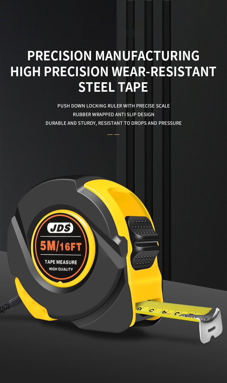 10M Heavy Duty Steel Tape Measure -  Metric & Imperial Dual Scale - High Carbon Steel Blade, Anti-Slip ABS+TPR Casing, Push-Button Lock, Wear-Resistant for Construction & DIY