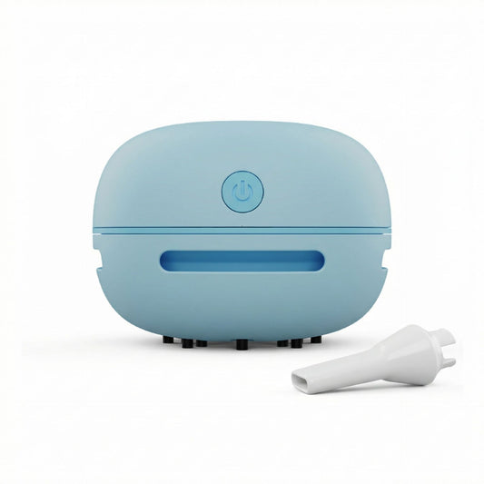 Blue Mini Handheld Cordless Vacuum Cleaner - USB Rechargeable Desktop Dust Collector with Strong Suction - Lightweight ABS Design, Washable Filter, Ideal for Home Office Keyboard & Student Desk Cleaning