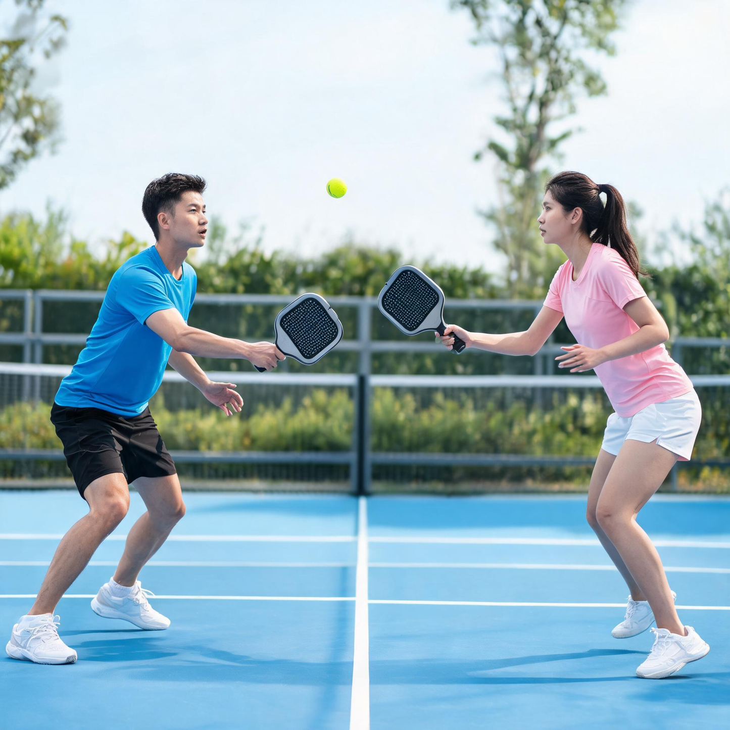 White Pickleball Balls Set - 6 Piece 40 Hole Outdoor Indoor Pickleball Match Balls
