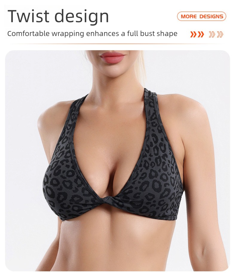 Leopard Print Yoga Set - Twist Front Sports Bra with Criss Cross Back and High Waisted Butt Lifting Shorts(Size:S)