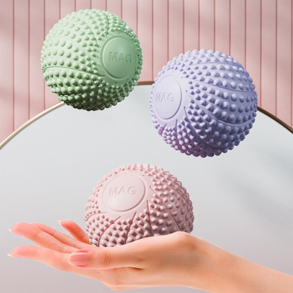 2-Pack Black and grey Spiky Fascia Massage Balls - Portable TPE Foot Arch Muscle Relaxer for Yoga Recovery Trigger Point Therapy