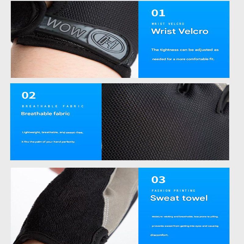 Black Half Finger Fitness Gloves - Anti-Slip Breathable Gym Training Gloves for Weightlifting Cycling(Size:S)