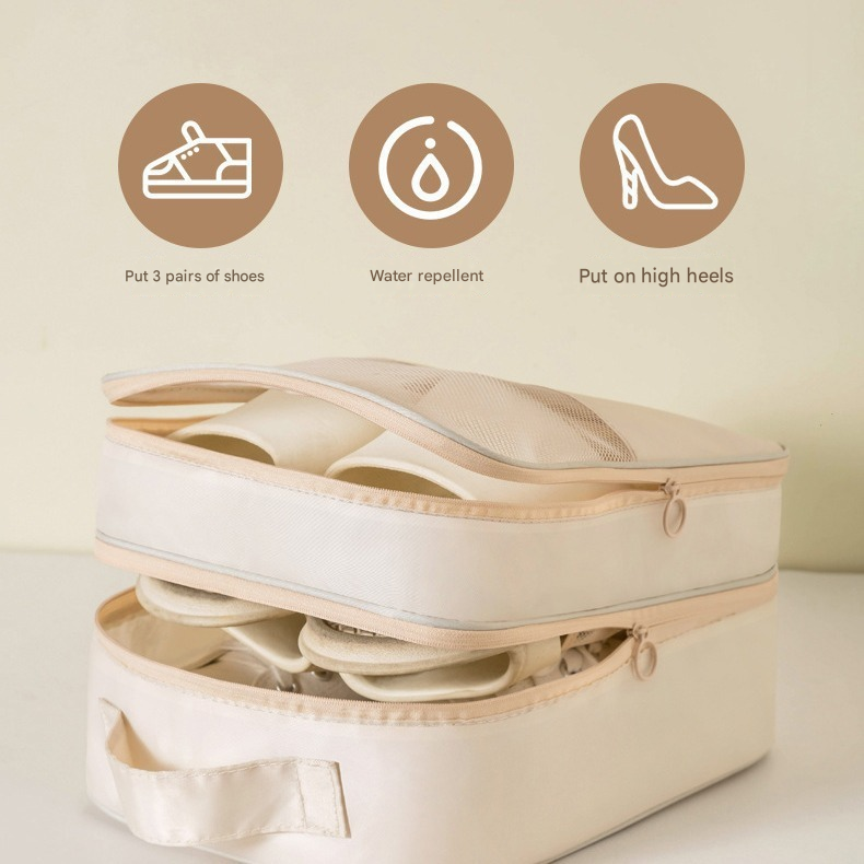 Light blue Travel Shoe Bag Portable Luggage Organizer Waterproof Dustproof Shoe Pouch