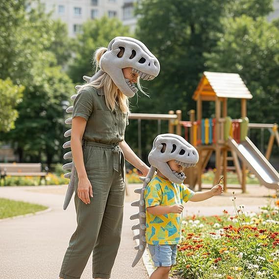 80CM Black Funny Dinosaur Skeleton Plush Headwear – Quirky Bone Fossil Plushie Hat & Huggable Doll for Party Costumes and Birthday Gifts