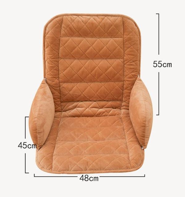 Pink Premium Quilted Plush Integrated Seat Cushion & Backrest – Thickened Lumbar Support Pad with Detachable Armrests, Secure Buckle and Washable Cover for Office Chair Long Sitting