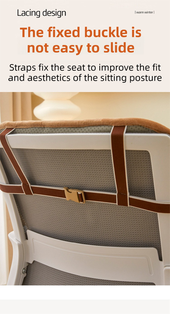 Brown Premium Quilted Plush Integrated Seat Cushion & Backrest – Thickened Lumbar Support Pad with Detachable Armrests, Secure Buckle and Washable Cover for Office Chair Long Sitting