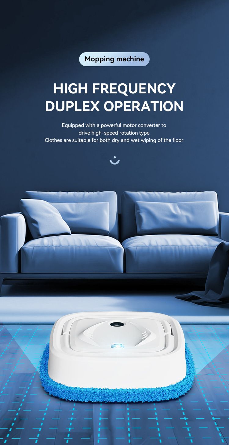 White P6 Smart Robotic Mop and Floor Cleaner for Full Home Cleansing – High Power, Wet & Dry Dual Use, Obstacle Sensing, Spray Humidifier, 2.5H USB Rechargeable Long Battery Life and 8cm Low-Profile Body, Large 25X 25CM Advanced Mopping Pad (EOFY Promotio