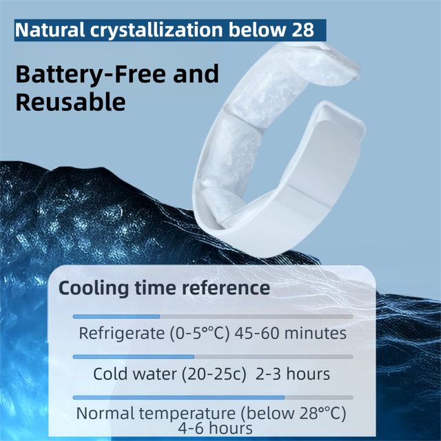 Blue Reusable Neck Cooling Ring – 360° Omnidirectional Wearable Ice Collar for Summer Heat Relief, Battery-Free Ergonomic Cooling Tube for Outdoor Sports Fitness