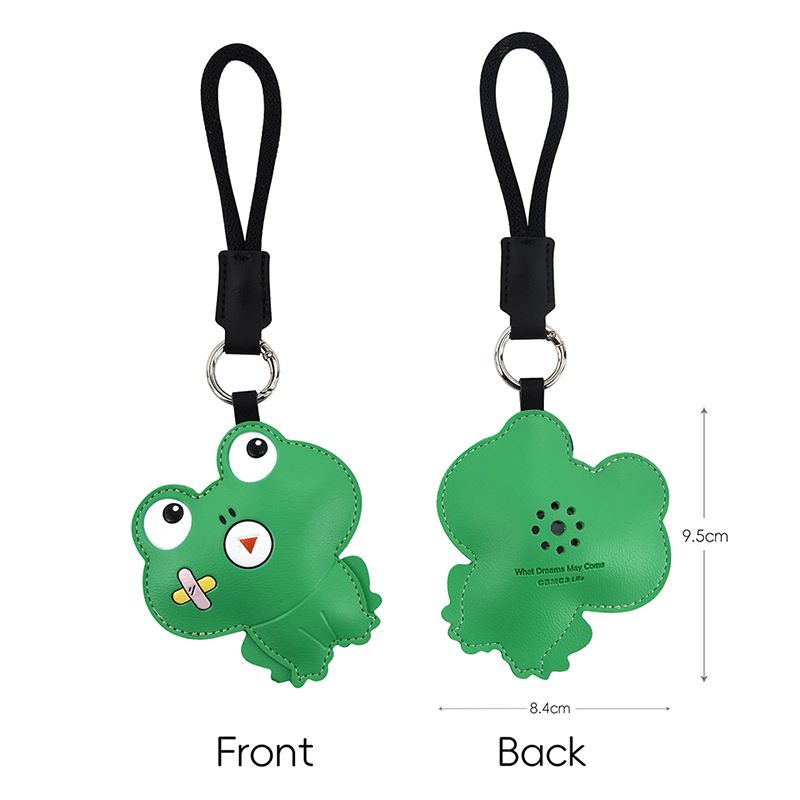 3-Pack Pet Squeeze Meow Sounding Keychain Pendants Set(Blue Cat & Green Frog & Shiba Inu) – Eco-Friendly Leather Cat and Dog Bag Charm for Stress Relief, Backpack Decor and Gift Giving