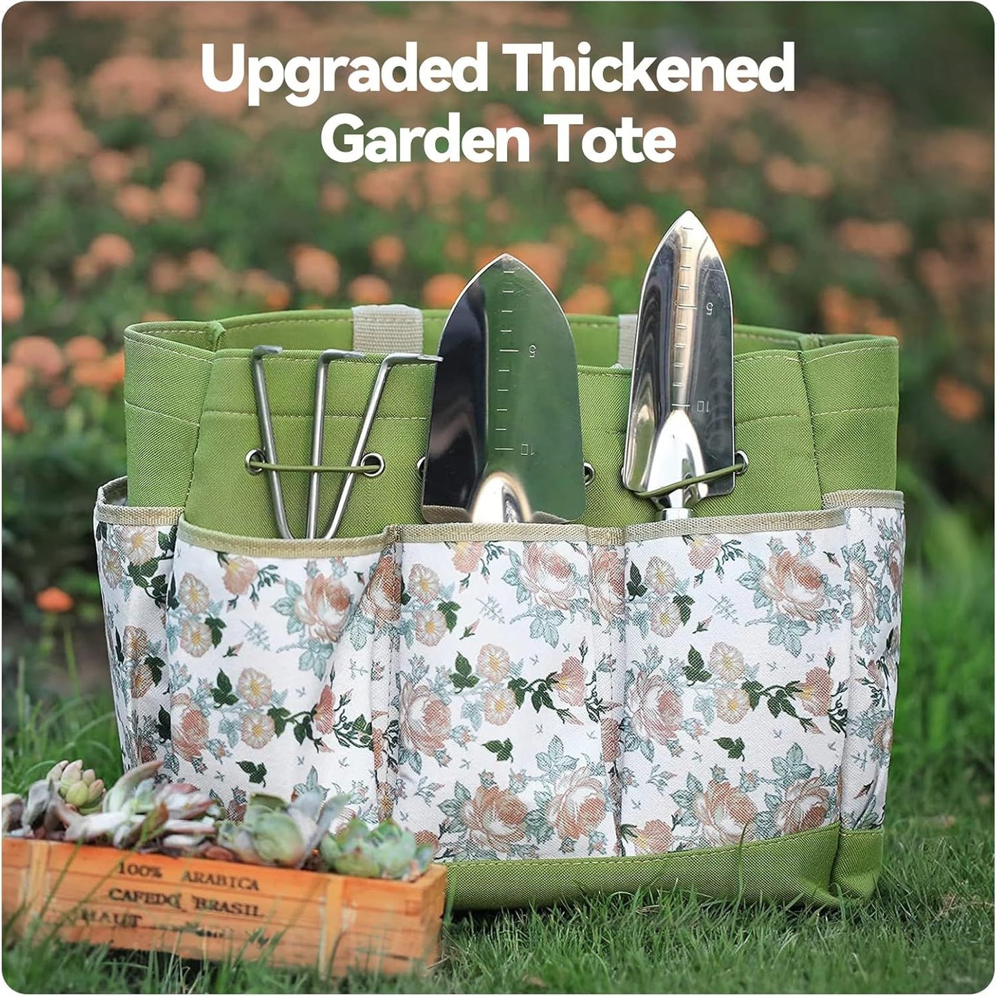 Premium 9-Piece Aluminium Alloy Garden Tool Set with Durable Storage Tote Bag – Heavy Duty Gardening Hand Kit with Ergonomic Handles, Pruning Shears and Spray Bottle