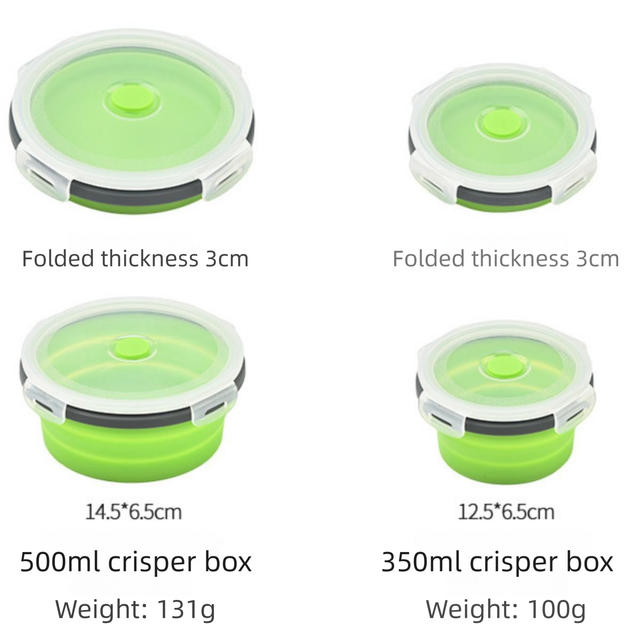 4 Piece Pink Silicone Collapsible Food Storage Container Set - Microwave Safe Foldable Lunch Box Set with Leakproof Clip Lock Lid & 4 Sizes 350/500/800/1200ML for Meal Prep Picnic Travel and Fridge Storage