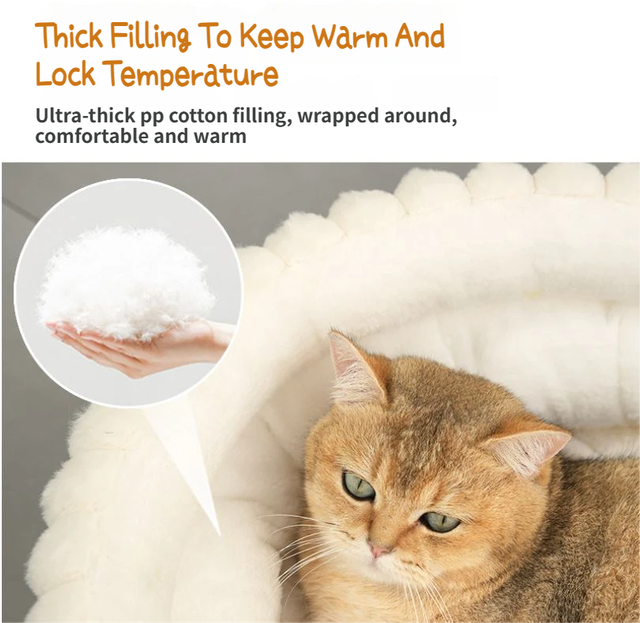 Pink Plush Round Pet Bed with Gap Entry & Removable Cushion S Size - Thickened Warm Anti Slip Cats and Dogs Donut Nest for All Seasons, Cozy and Soft Sleeping Bed for Home Use, M Size 50*50*15CM