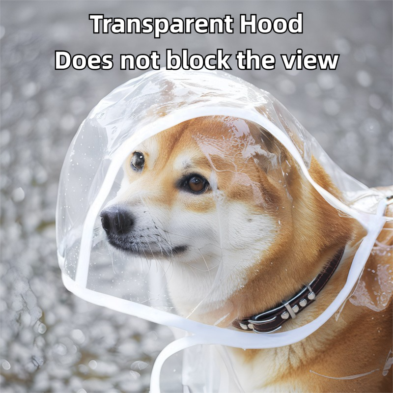 3 Piece Rainy Day Pet Care Set - 2XL Size Waterproof Dog Hooded EVA Transparent Raincoat with Full-Coverage Poncho Design Adjustable Snaps and Leash Access, Free High Absorbency Quick Dry 30 × 30cm Towel and 140 × 70cm Large Bath Towel for Small Medium La