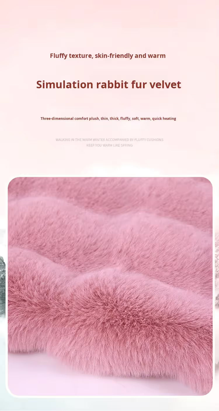 3-Piece Winter 3D Fluffy Bubble Fleece Car Seat Cushion Set - 2 x Plush Car Front Seat Cushions (45 x 45cm) and 1 x Rear Bench Pad (135 × 45 cm) with Non-Slip Backing, Universal Soft Warm Car Seat Cover, Black