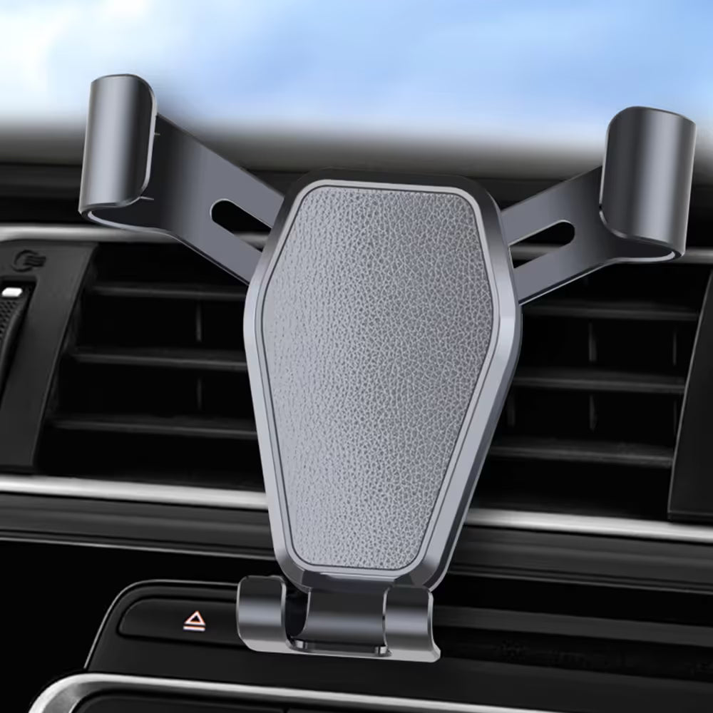 Black Car Air Vent Gravity Phone Holder, Auto-Clamping Mechanical Navigation Mount Applicable 4.6–7 Inch Phone - One-Hand Operation, Triangle Stability & Gravity Locking