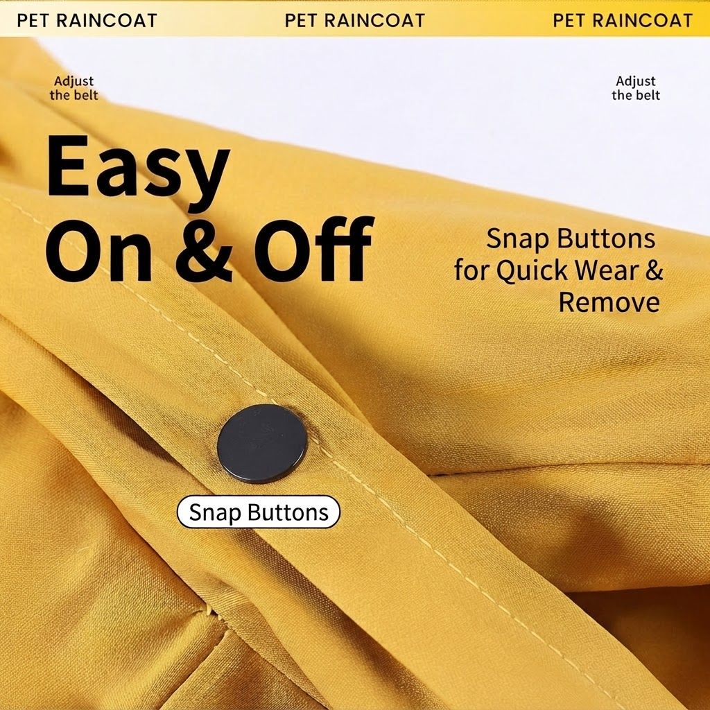 Purple Waterproof Full Body Dog Raincoat with Adjustable Hood & Waist, Easy Snap Closure and Hidden Leash Opening - Lightweight Four-Leg Reflective Pet Rain Suit for Small Medium Large Dogs, M Size