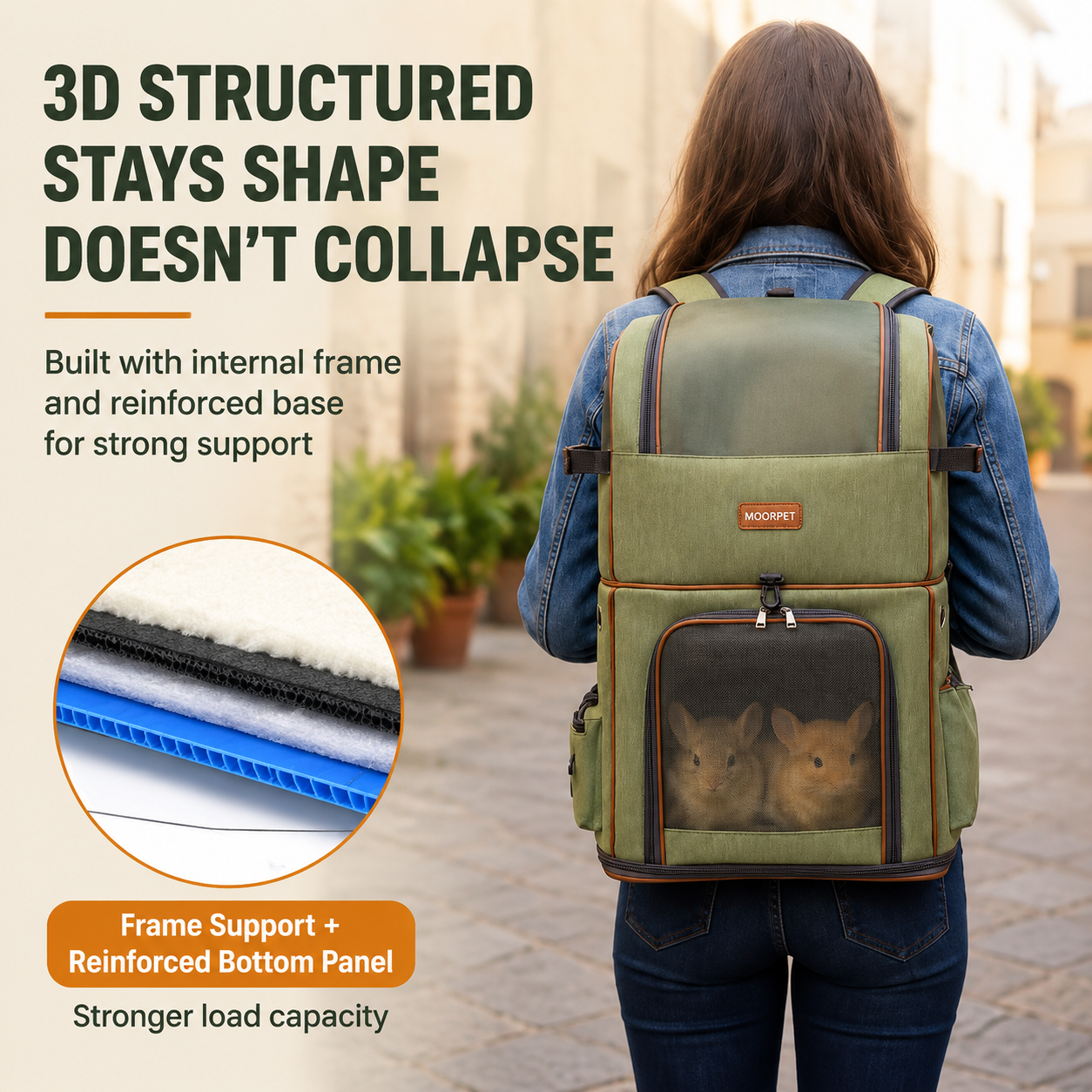Grey Double Layer Pet Backpack and Trolley Carrier - Foldable Large Capacity Design, Breathable Mesh Window, Zipper Access, Fixing Attachment and Organised Side Storage for Travel and Vet Visits