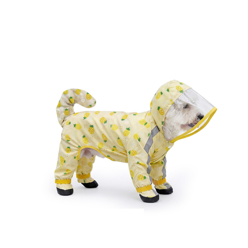 3-piece Dog Rainy Day Care Set with  Yellow S size Waterproof Raincoat, 30x30cm Paw Towel and 70x140cm Pet Bath Towel, Quick-Dry Pet Rain Protection Kit for Small and Medium Dogs