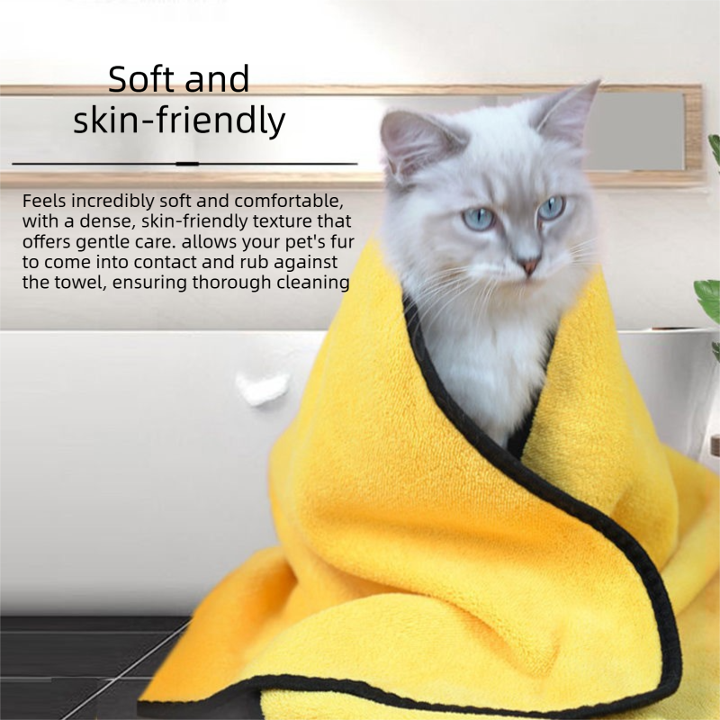 3-piece Dog Rainy Day Care Set with  Yellow S size Waterproof Raincoat, 30x30cm Paw Towel and 70x140cm Pet Bath Towel, Quick-Dry Pet Rain Protection Kit for Small and Medium Dogs