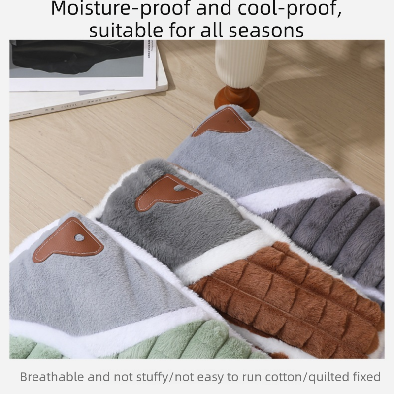 Grey M size Luxury Plush Pet Sleeping Mat, Thickened Warm Pet Bed Cushion for Dogs and Cats, Soft Fabric Pet Sofa Pad with Non-Slip Waterproof Base